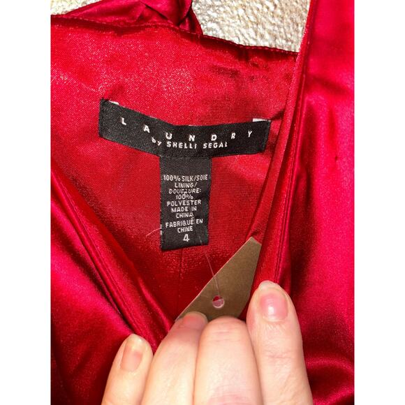Laundry by Shelli Segal Red One Shoulder Gown 4 Formal Prom Wedding NWT Chic - Picture 10 of 11